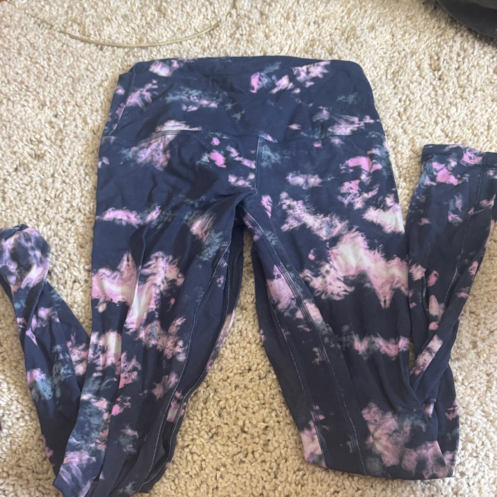 lululemon athletica Leggings in Pink and Blue Tie-Dye
